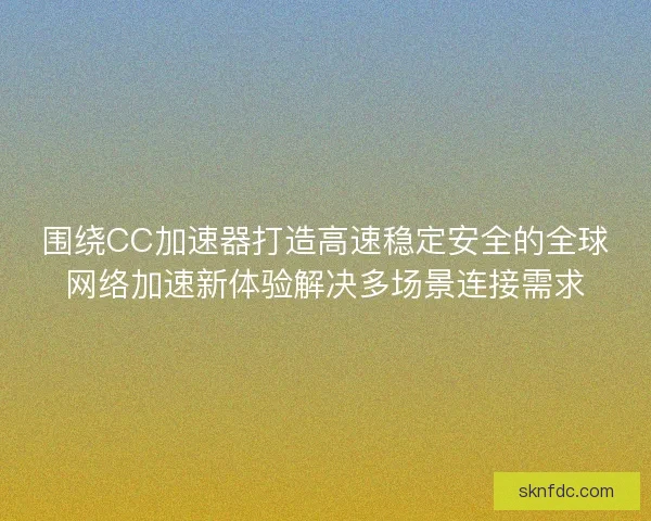 围绕CC加速器打造高速稳定安全的全球网络加速新体验解决多场景连接需求